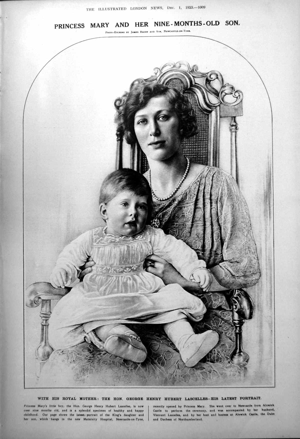 Antique Print Princess Mary Nine Month Son Chinese Ceramic Sculptures 1923