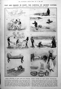 Antique Print Survival Ancient Customs Egypt Boats Beds Evening Cloak 1923