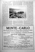 Old Print Monte Carlo Town Bay Cap Martin Italian Riviera Distance 1923 20th