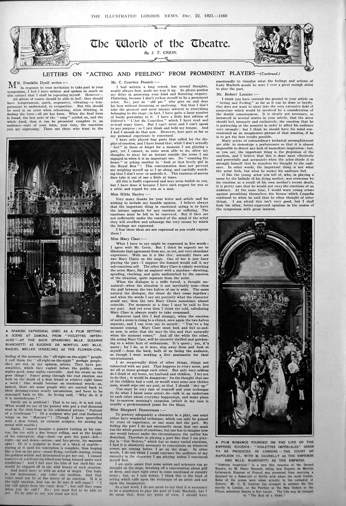 Old Print Spanish Cathedral Film Setting Art Treasures At Chequers 1923 20th