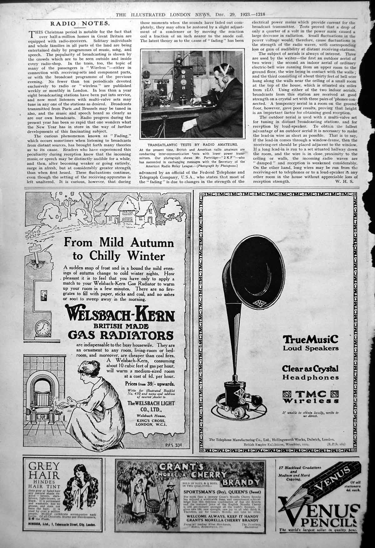 Old Transatlantic Tests By Radio Amateurs American Relay League 1923 20th
