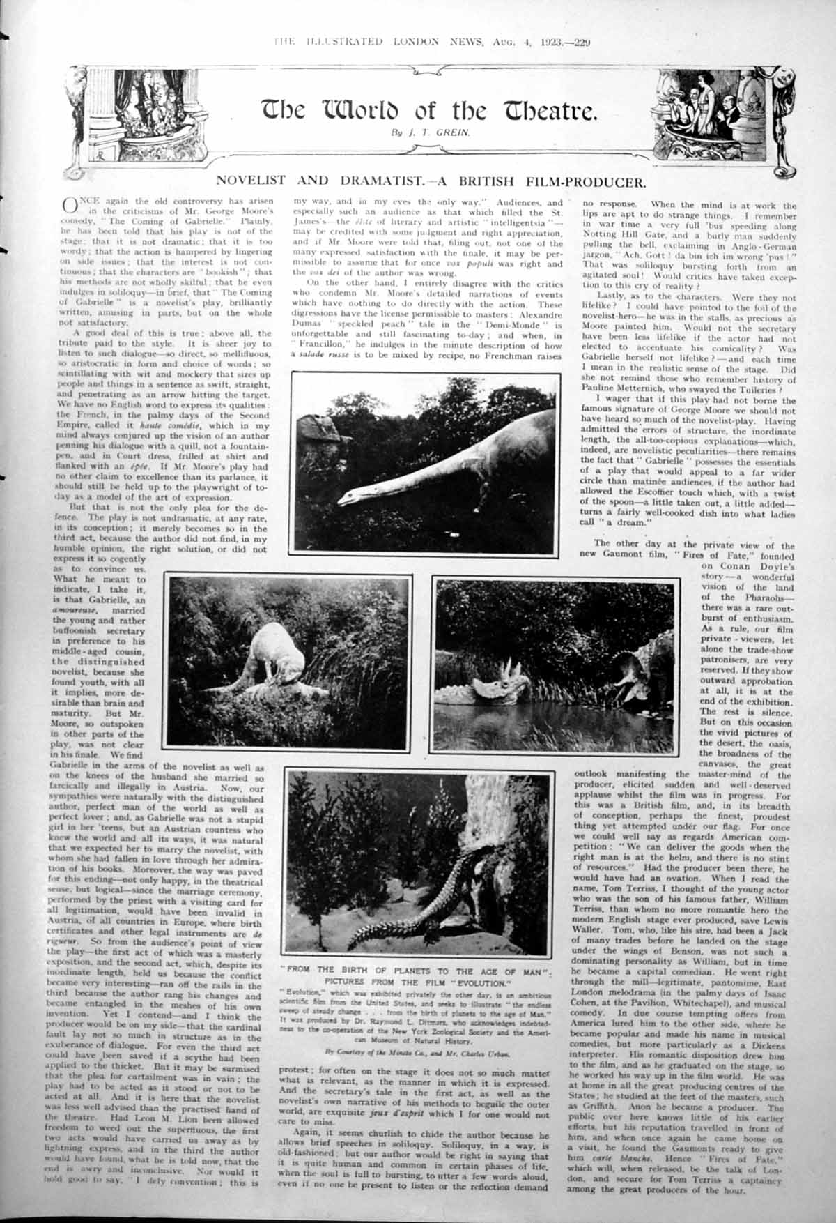 Antique Print Pictures From The Film Evolution Dinosaurs U.S. Habitat 1923 20th