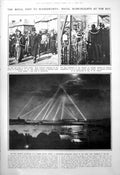 Old Print Royal Visit Wandsworth Searchlight Display Burberry Wraps 1923 20th