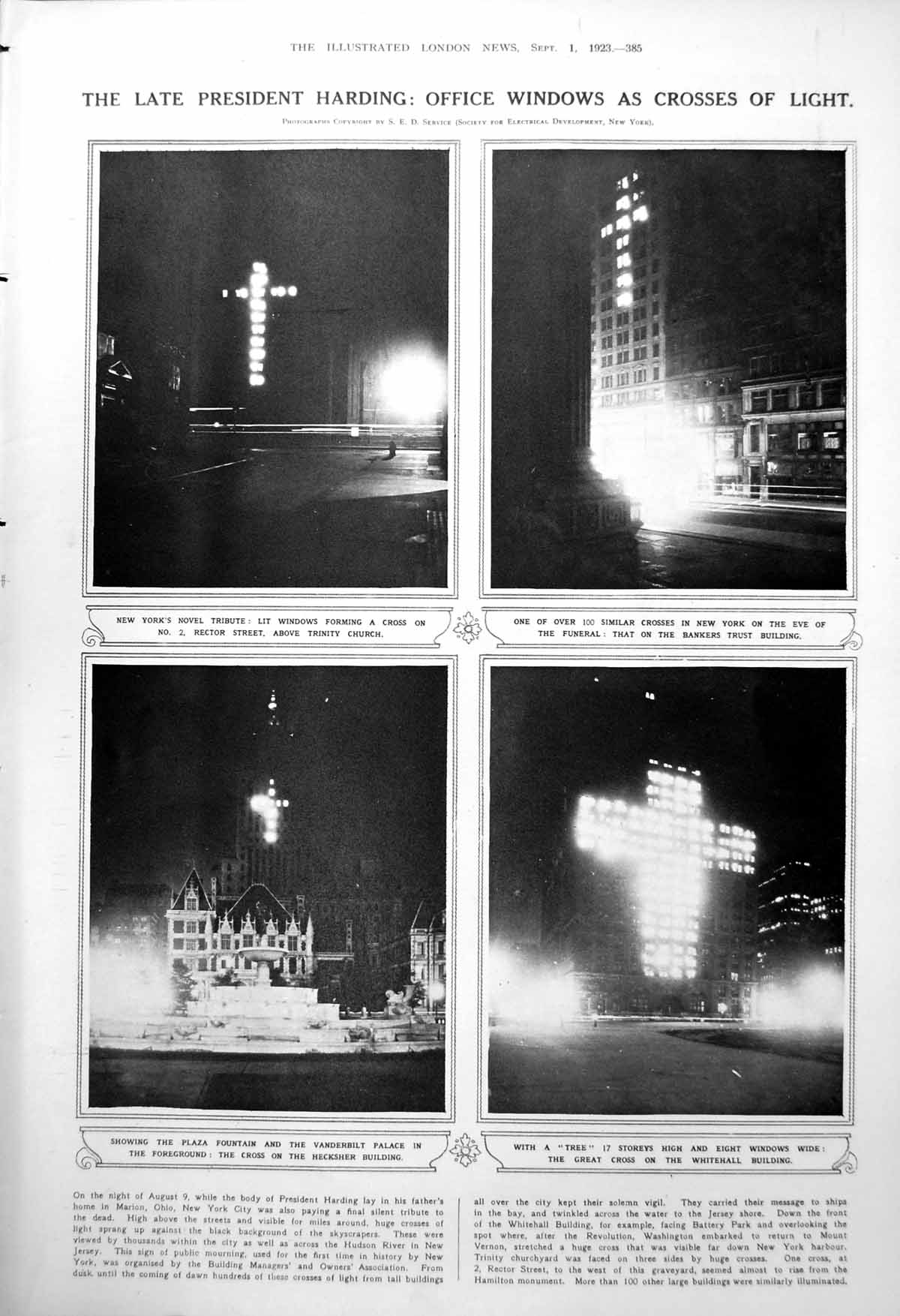 Old Late President Harding Office Windows Lit Crosses Minoan Art 1923 20th