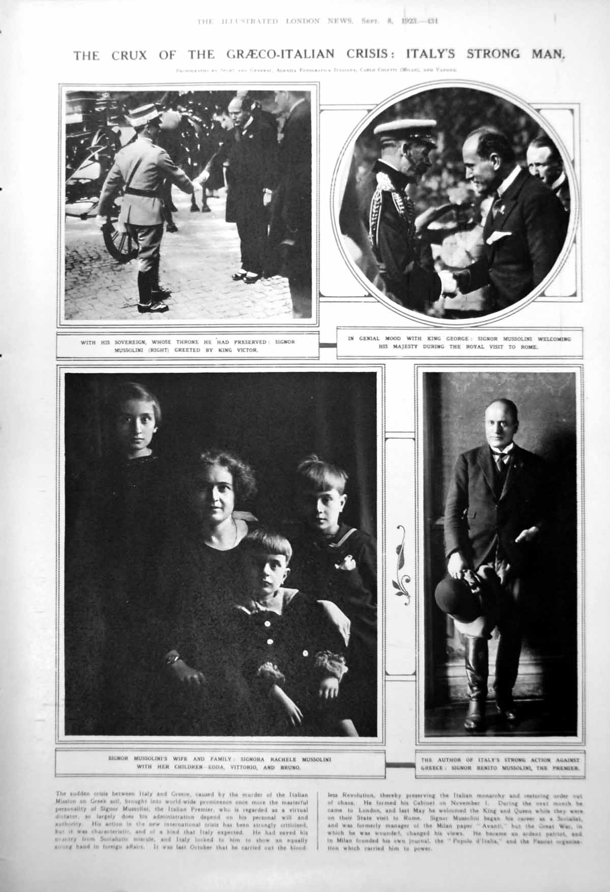 Old Print Italian King Victor George Family Nepal Rhinoceros Shoot 1923 20th