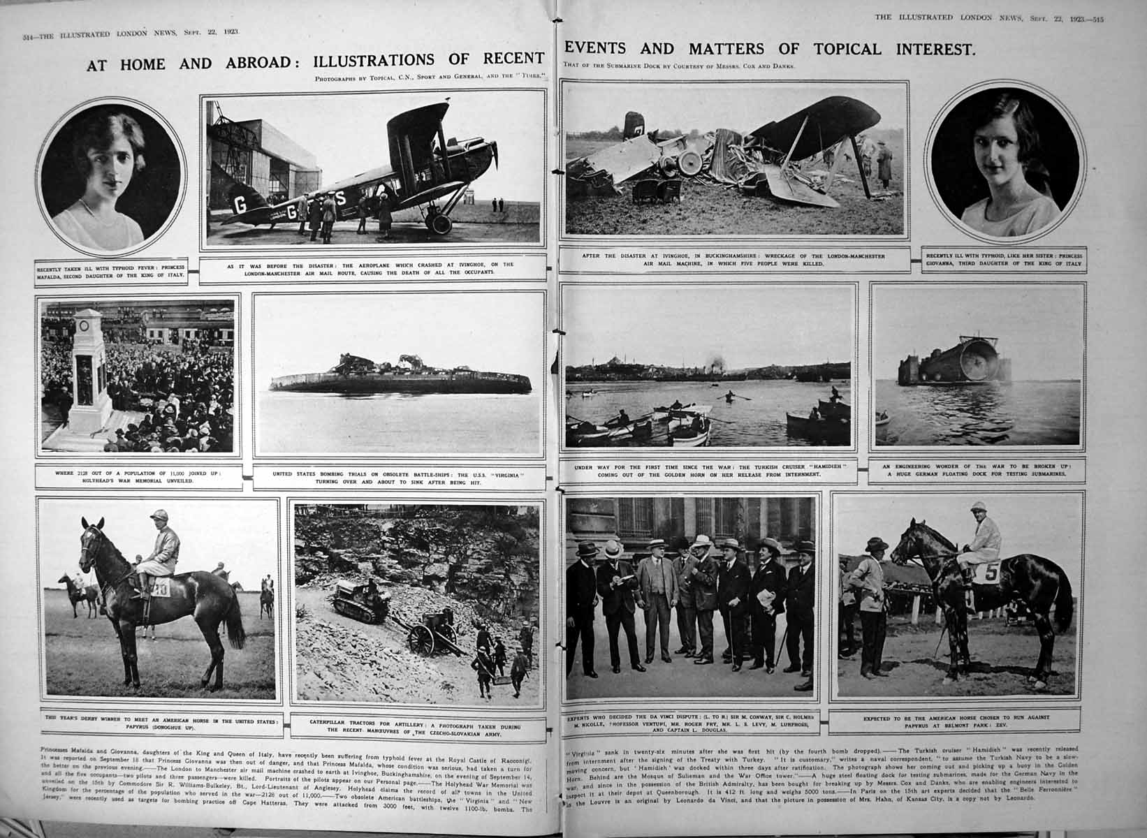 Old Damaged Ivinghoe Air Crash Caterpillar Tractors For Artillery 1923 20th