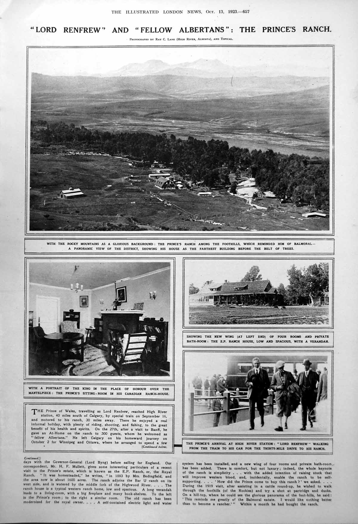Antique Old Print ?Lord Renfrew? Albertans Princes Ranch Stage Players 1923