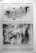 Old Print Prehistoric Hooded Horses Mammoth France Good Luck Scenes 1923 20th
