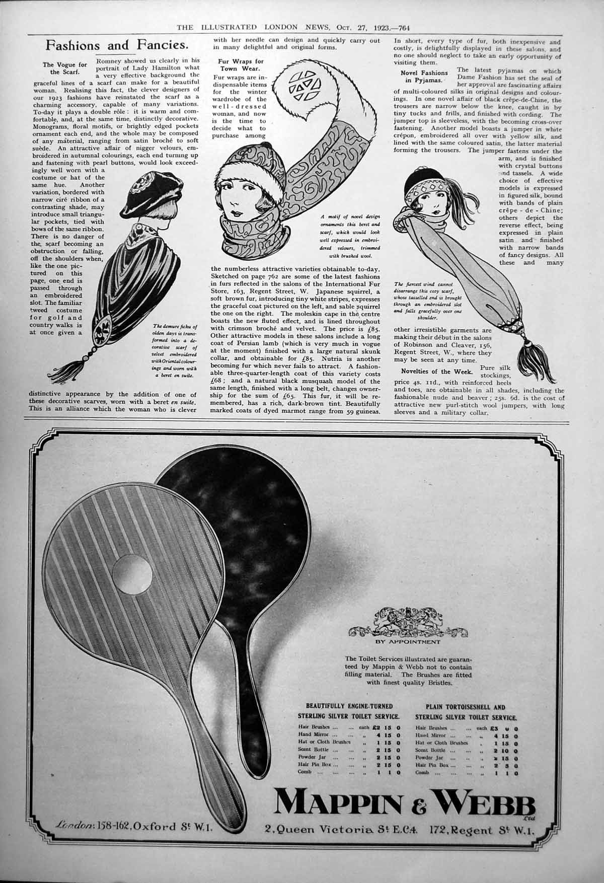 Old Fashions And Fancies Decorative Scarves Matching Hats Beret 1923 20th