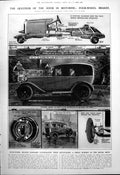 Old Print Four-Wheel Brakes Diagrams Explanations Moropus Ungulate 1923 20th