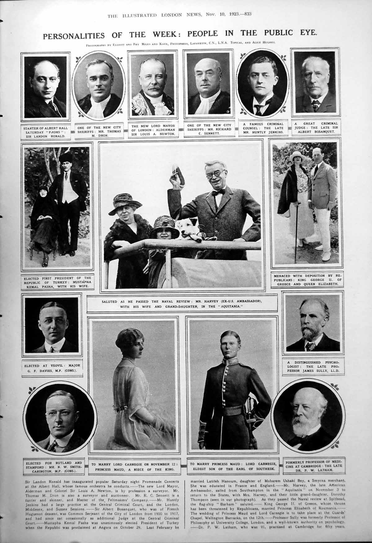Antique Print Princess Maud Lord Carnegie Hineland Throes Separatism 1923 20th