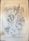 Old Print Stay Charles Robinson Britannia Illuminations Bank England 1902 20th