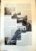 Antique Old Print Piccadilly Pall Mall Arch Hyde Park News Kings Illness 1902