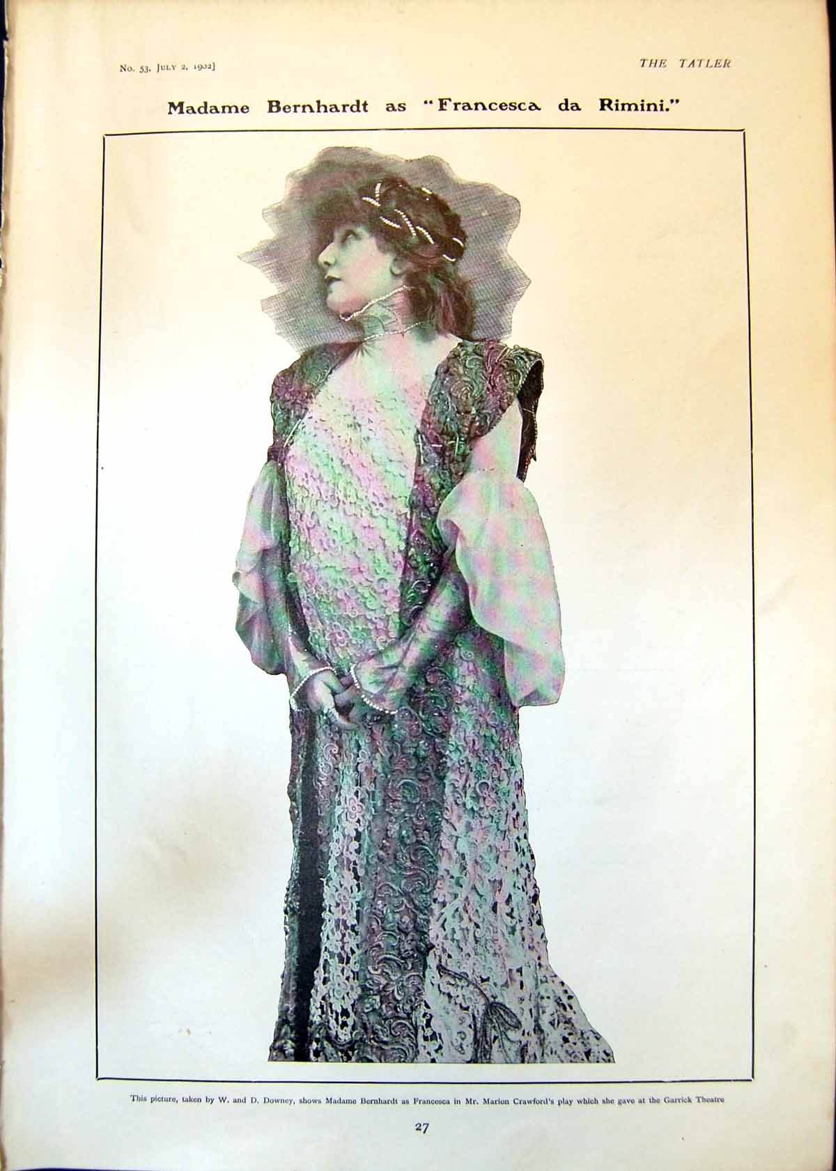 Old Madame Bernhardt Francesca Da Rimini Revue Tivoli Little Tich 190 Victorian