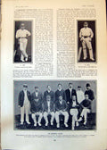 Old Print Somerset Eleven Cricket Team J Vine Batsman Bowler R Abel 1902 20th