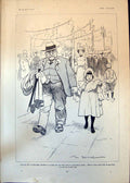 Antique Old Print Girl Granpa Coronation Week Gate Gun Wharf Portsmouth 1902