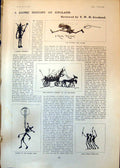 Antique Print Comic History King Canute King Alfred Muslin Gown Blouse 1902