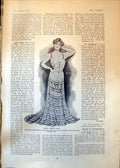 Antique Old Print Simple Evening Gown Golf California Bunker Los Angeles 1902