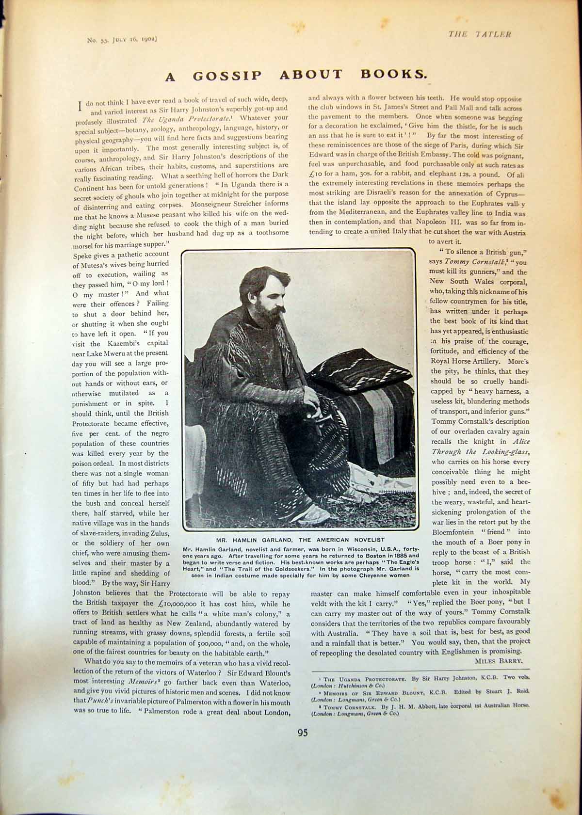 Old Hamlin Garland American Novelist Swan Yacht Halketts Poster 1902 20th