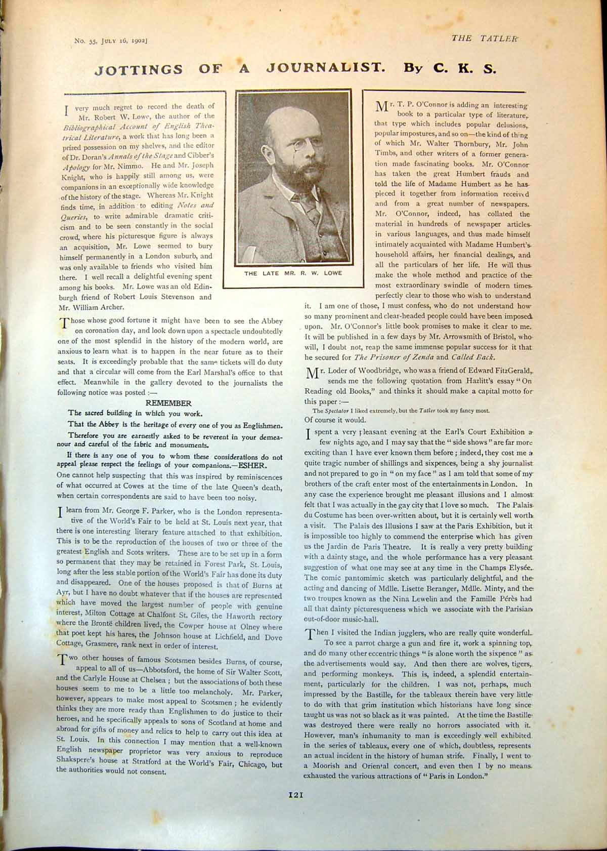 Antique Old Print Late Robert Lowe Author Two Smart Costumes Cowes Week 1902
