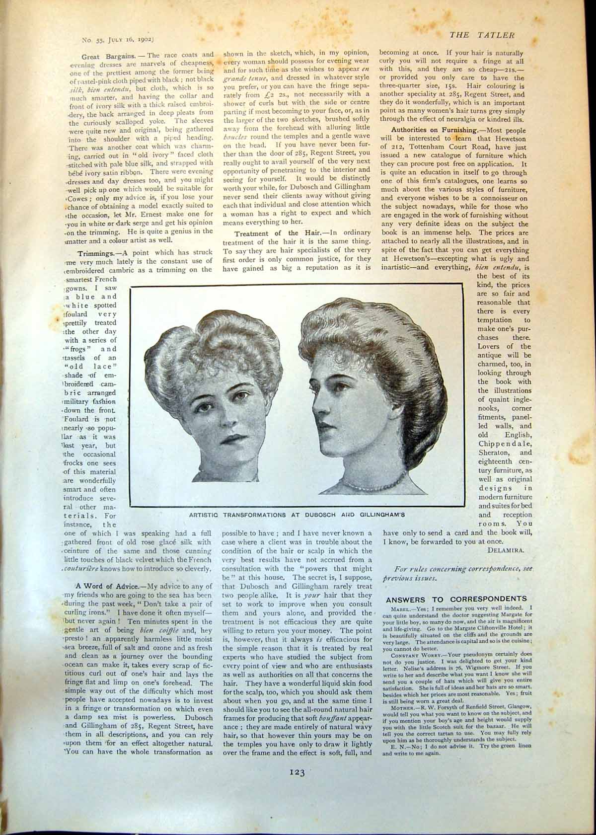 Old Transformations Ladies Dubosch Gillinghams J Taylor Putting 1902 20th