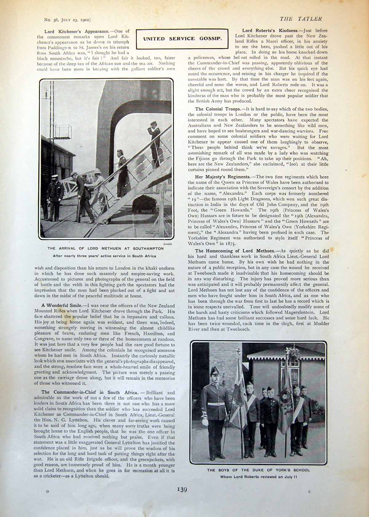 Old Print Lord Methuen Boys Duke Yorks School Midsummer Nights Dream 1902 20th