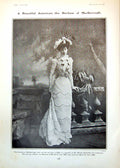 Original Old Antique Print American Duchess Marlborough Light Asia Lady Arn1902