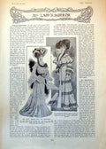 Antique Old Print Smart Gowns Goodwood Lace Silk Eolienne Evening Coat 1902