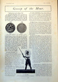 Old Print C Mullings Punting Peace Medal Goodwood Mauvezin Stewards 1902 20th