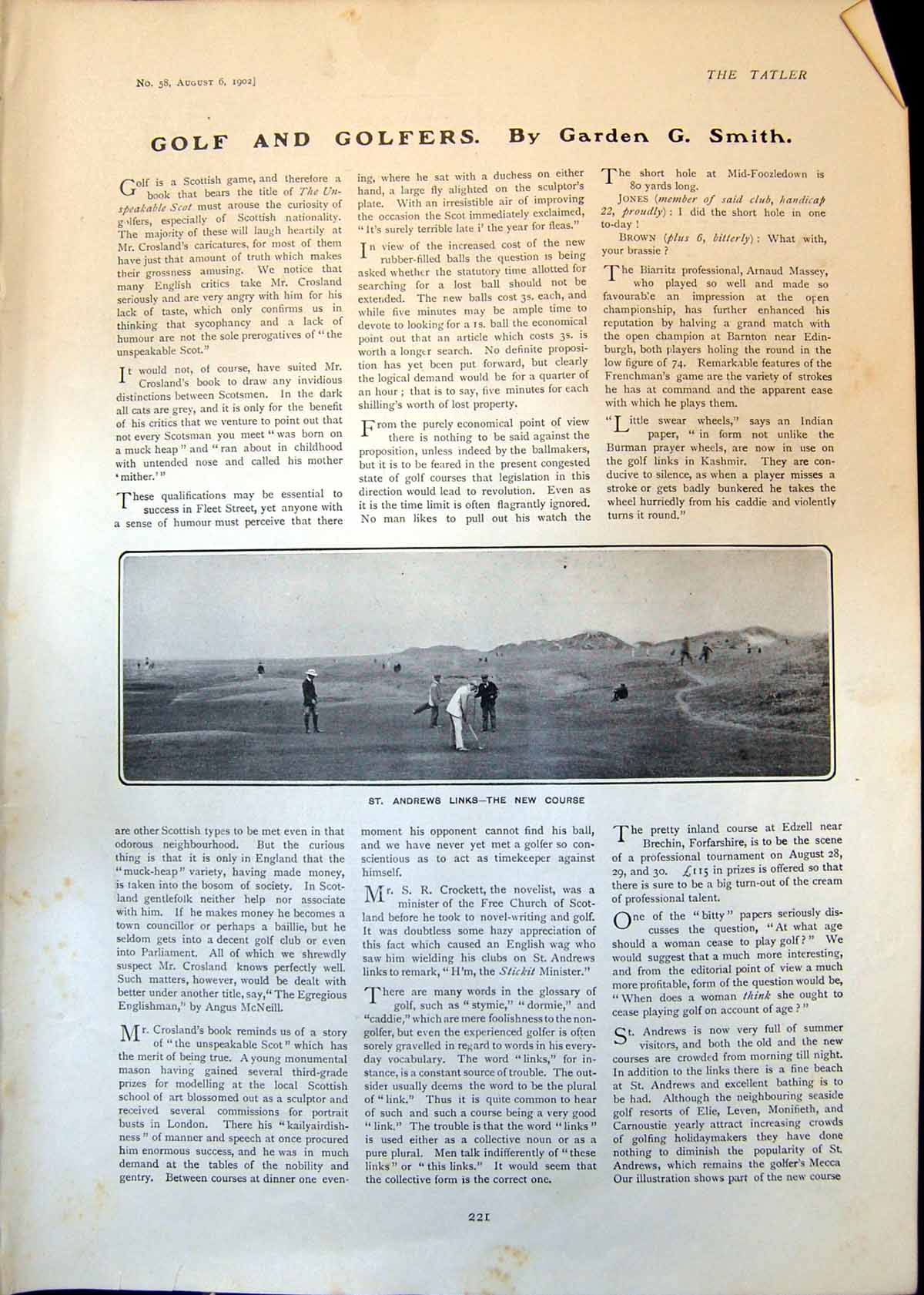 Antique Print St Andrews Links New Course Horsebox Tom Cannon Trainer 1902 20th