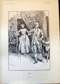 Antique Print Caught Chris Hammond Lady Enters Room Man Looking Mirror 1902