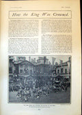Old Print King Whitehall Way Abbey Lord Roberts Arab Lord Kitchener 1902 20th