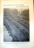 Old Print King Queen Going Abbey Mall State Coach Crowned Uncrowned 1902 20th