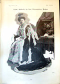 Original Old Antique Print Lady Selkirk In Coronation Robes Crown 1902 20th