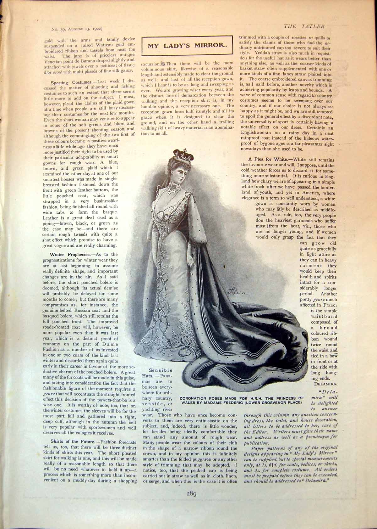Old Print Coronation Robes Princess Wales Algernon Graves Cutlers Co 1902 20th
