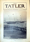 Original Old Antique Print Naval Review Royal Yacht Passing Down Lines 1902