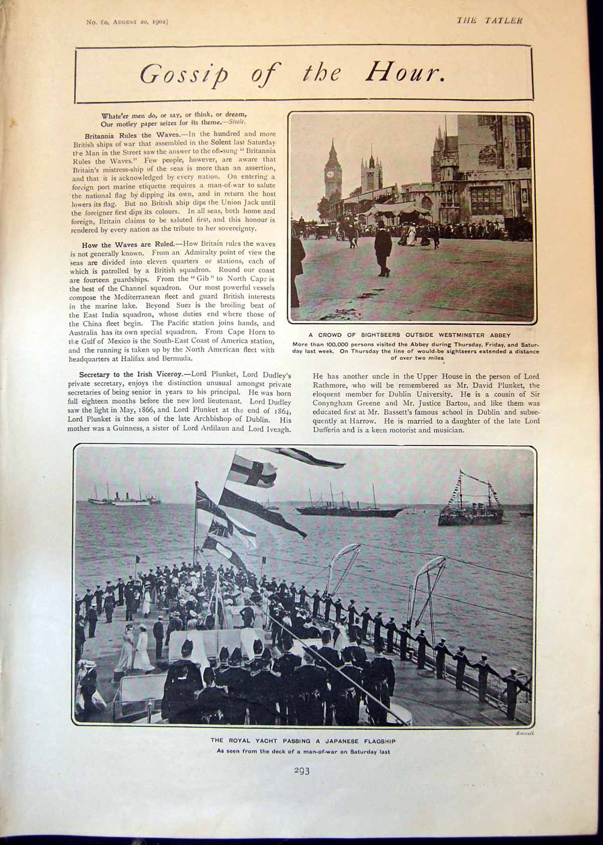 Old Sightseers Westminster Abbey Royal Yacht Mr Kruger Caricature 190 20th