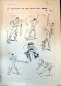 Antique Print Impression 5Th Test Match Rip Artur Coventry Count Turin 1902