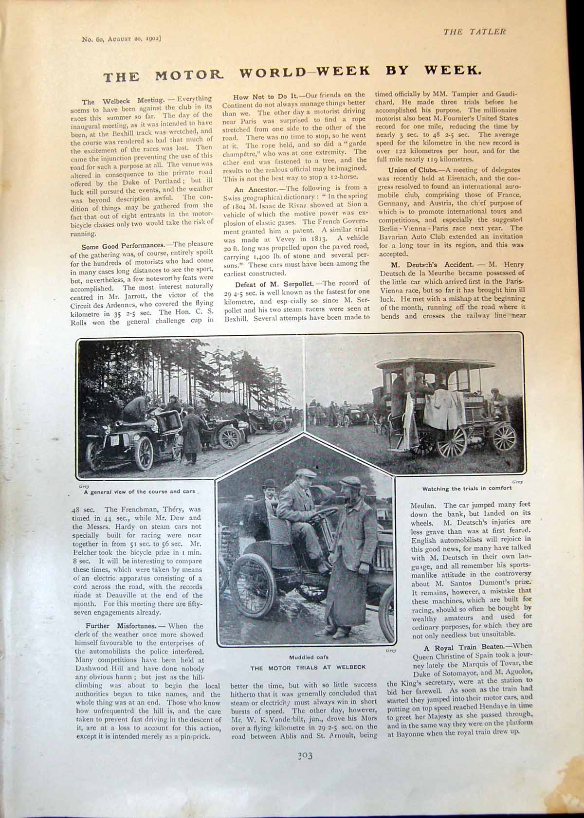 Old Motor Trials Welbeck Water Polo Kent V Middlesex Hms Terrible 190 20th