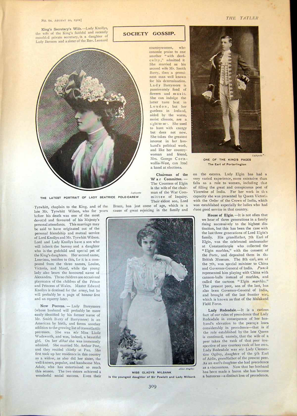 Old Beatrice Pole-Carew Gladys Milbank Prince Princess Radziwill 1902 20th