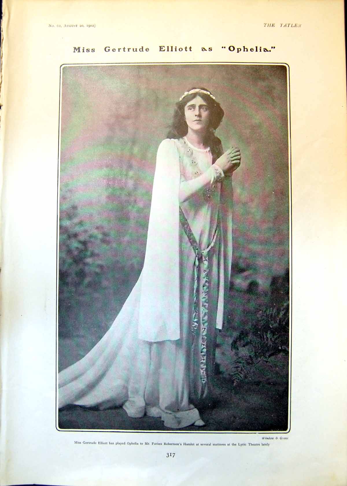 Old Miss Gertrude Elliot Ophelia Forbes Robertsons Hamlet Lyric 1902 20th