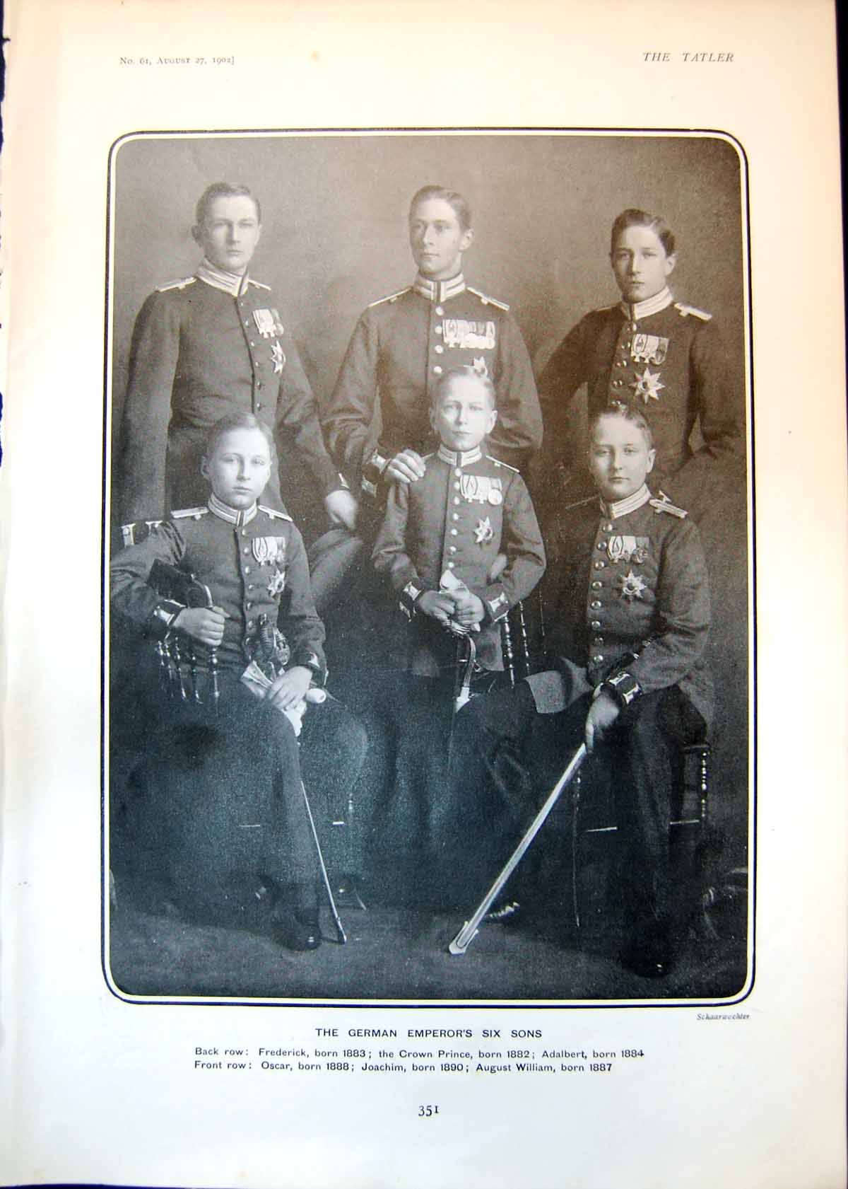 Old German Emperors Six Sons Countess Grosvenor Lady Jessel Child 190 20th