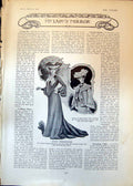 Old Print Autumn Foreshadowings Pleated Costume Paletot Gown Plages 1902 20th