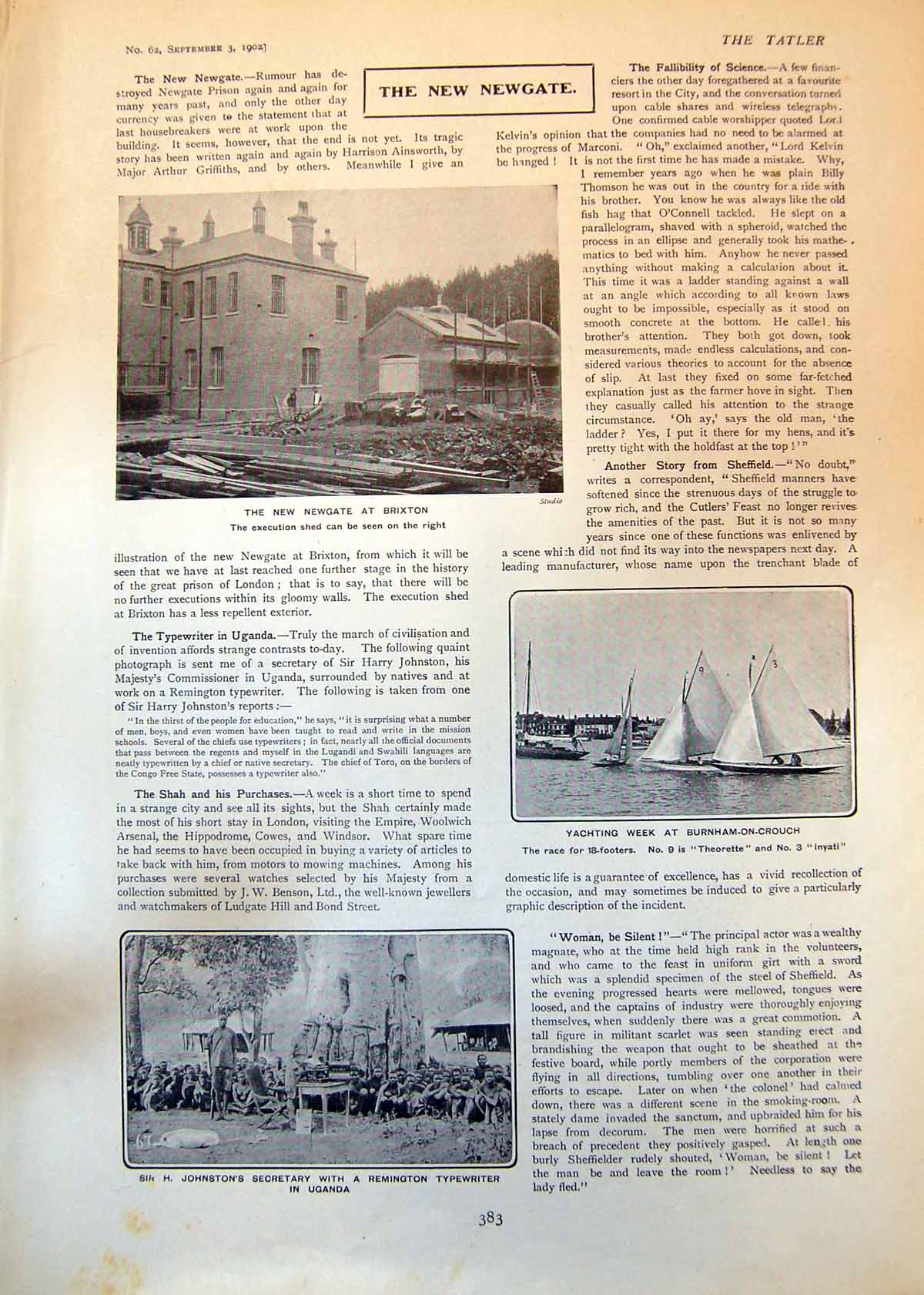 Old New Newgate Brixton Yachting Week Francois Villon Katherine 1902 20th
