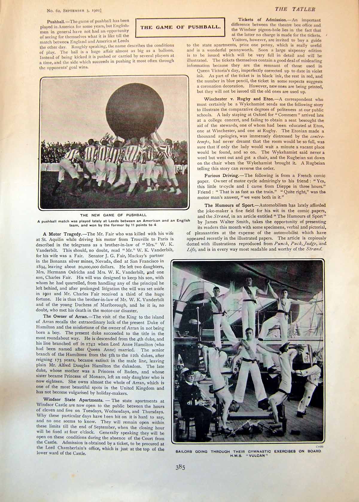 Old Game Pushball Sailors Gymnastics Vulcan Maj Gen Smith Dorrien 190 20th
