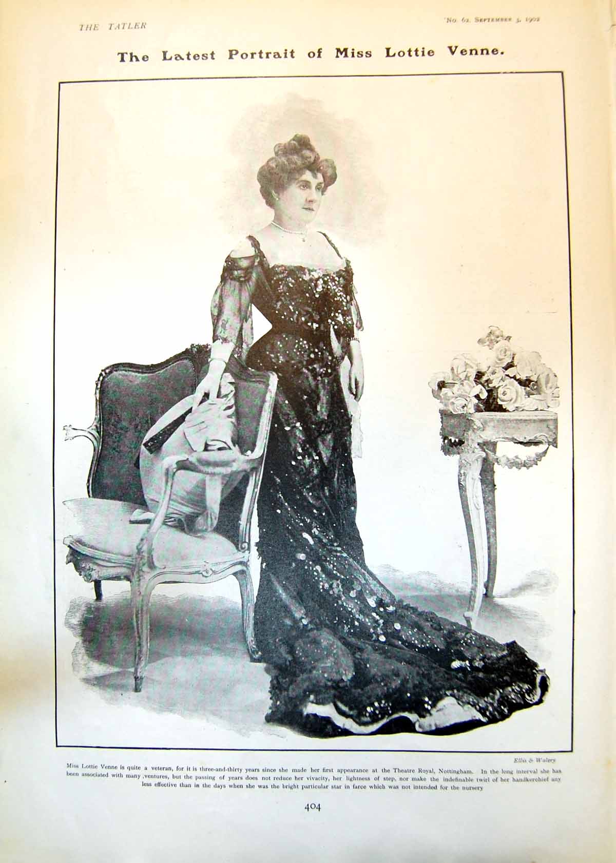 Antique Print Miss Lottie Venne Marriage Game New York Orgie Penelope 1902 20th