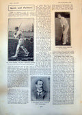 Old Print Cricketers Victor Trumper Australia A Grant Asher H Morgan 1902 20th