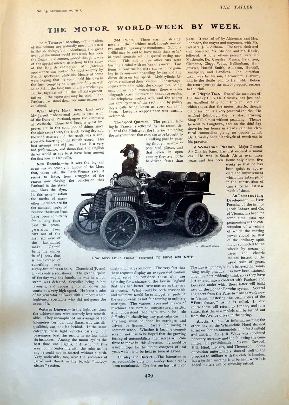 Old Miss Louie Freear Motor Woodbrook Bray Co Wicklow High Jump 1902 20th