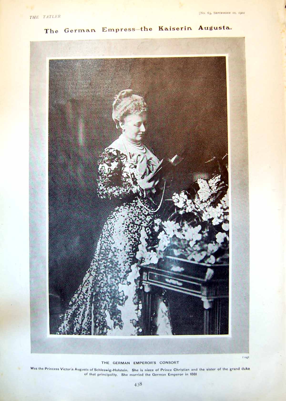 Antique Print German Empress Kaiserin Augusta Children Viceroy Ireland 1902