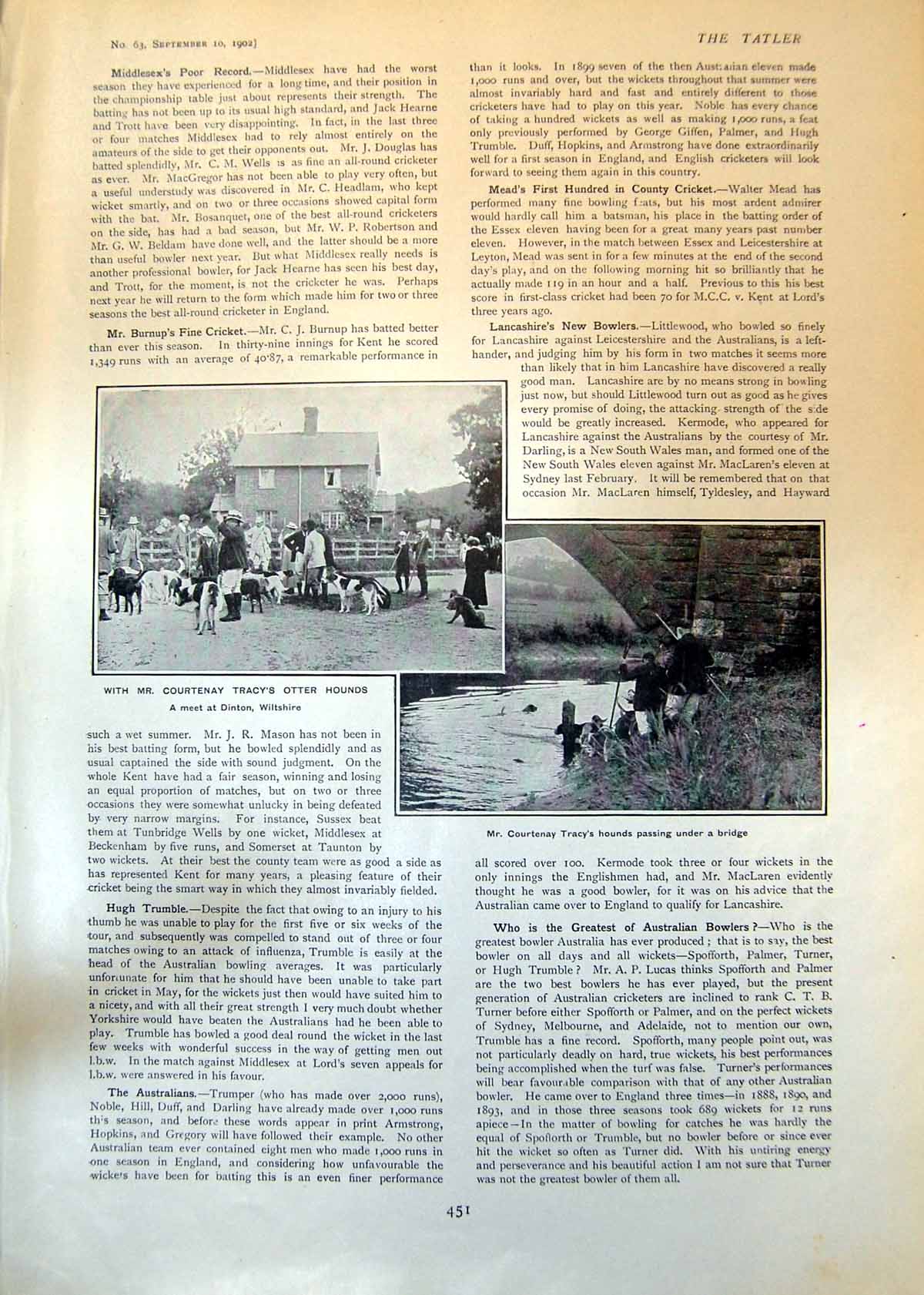 Old Mr Courtenay Tracys Otter Hounds Meet Dinton Wiltshire Bridge 190 20th